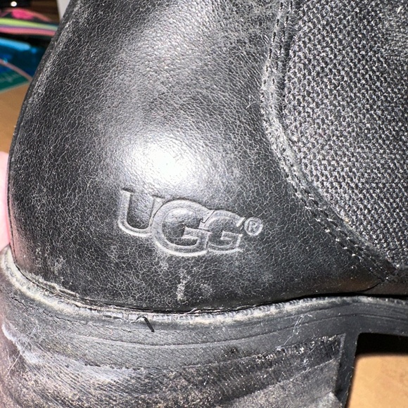 UGG Black Leather Booties – Size 8 - Picture 3 of 10